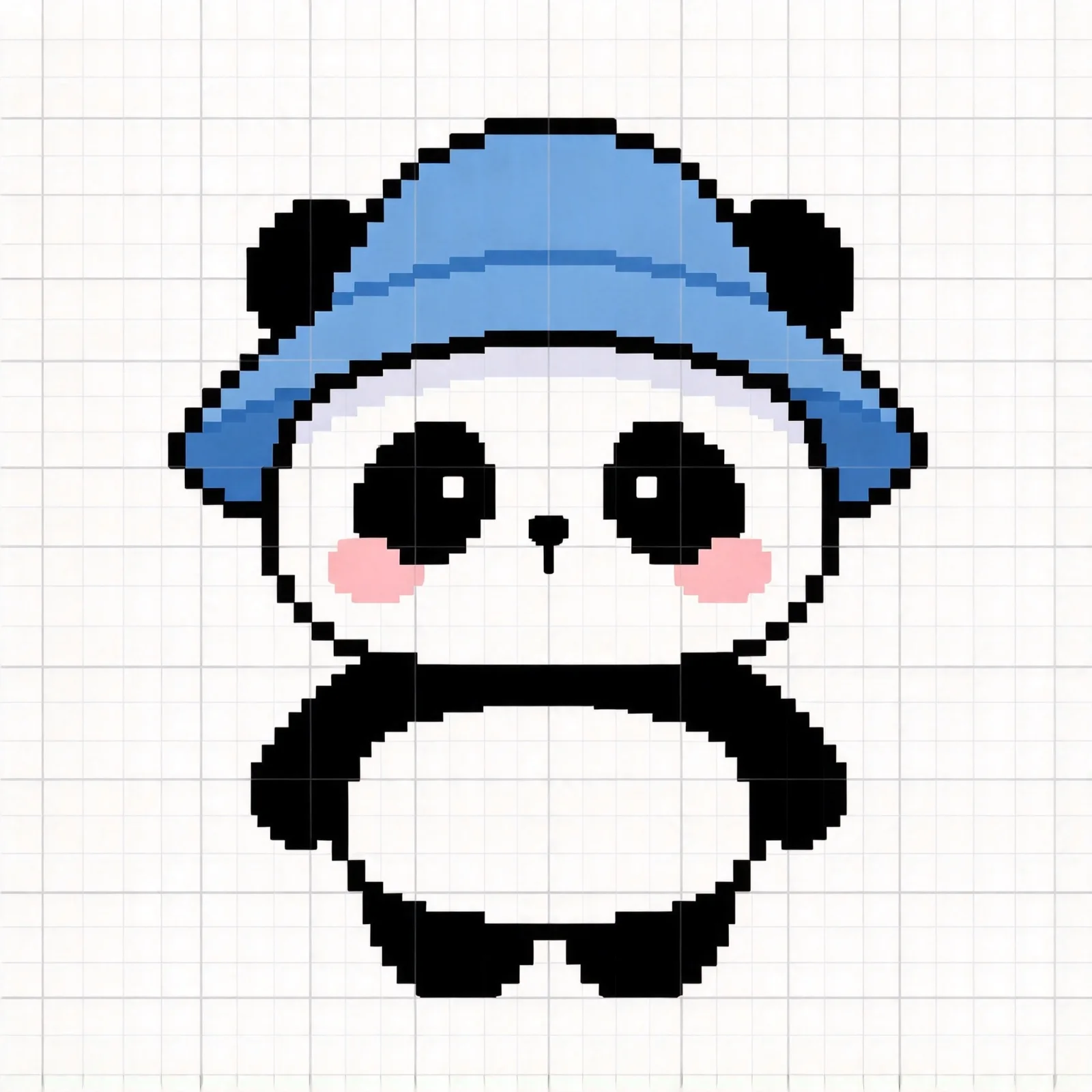 🐼 蓝色渔夫帽熊猫全身