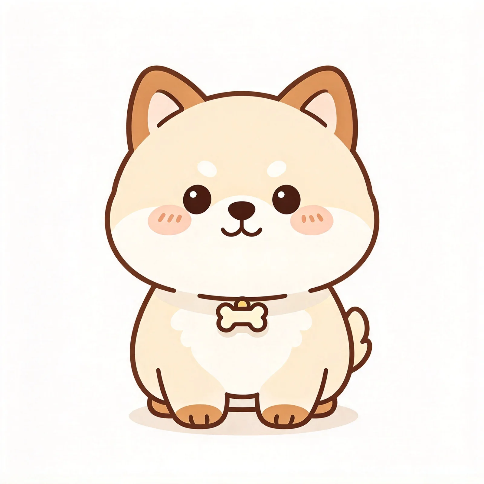 柴犬：小骨头吊坠拼豆模板图纸预览